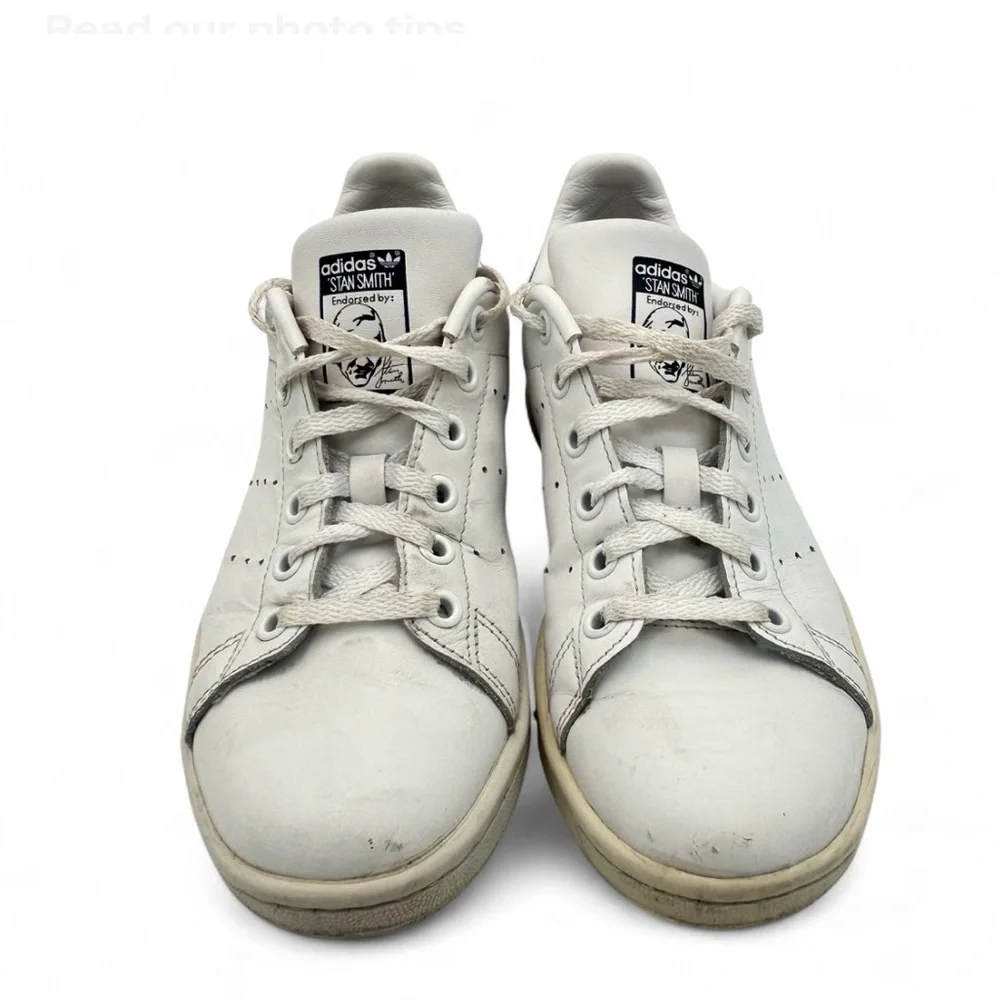 Adidas Stan Smith Kids 4.5 White Leather Sneakers Preowned Womens 6.5 Unisex